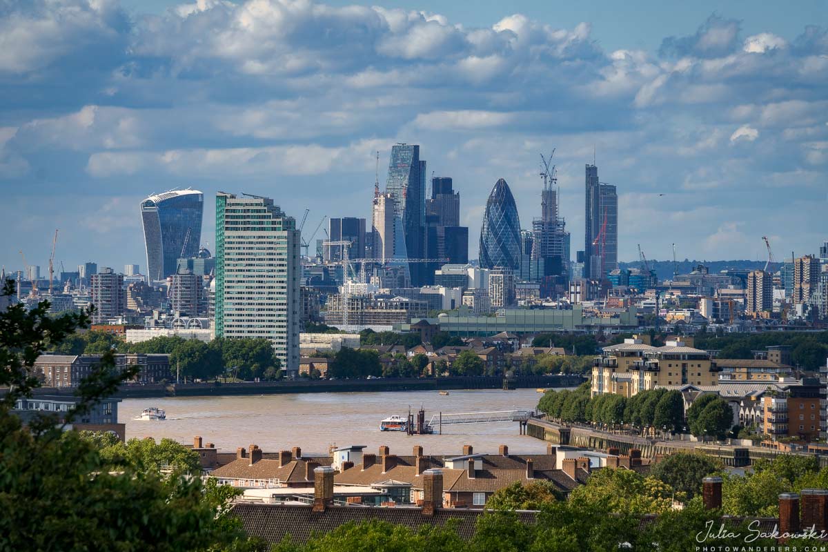 The City view from Greenwich Observatory